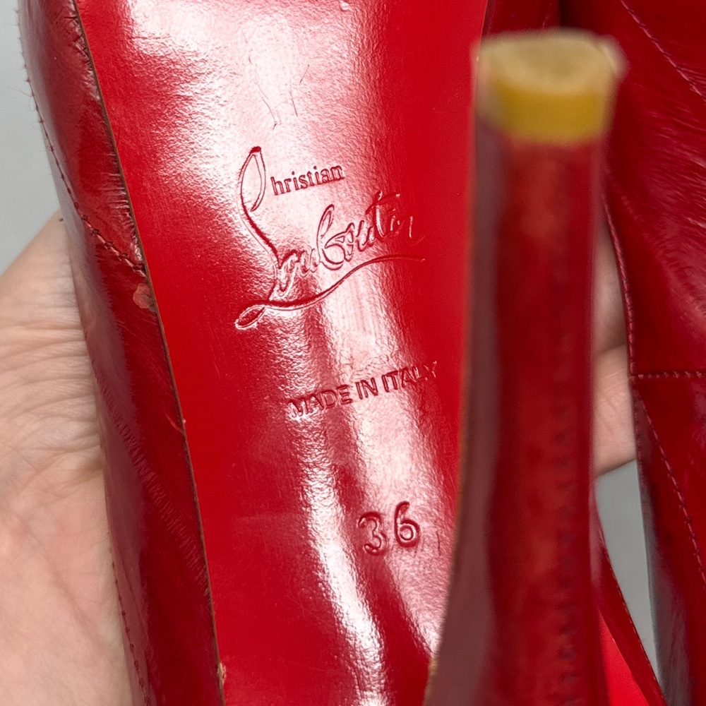 Christian Louboutin Very Prive 120 Eel Skin Leather Platform Stiletto Heel Pumps - Picture 15 of 16